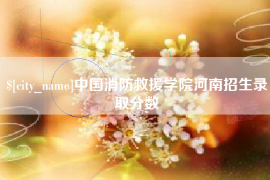 广州中国消防救援学院河南招生录取分数