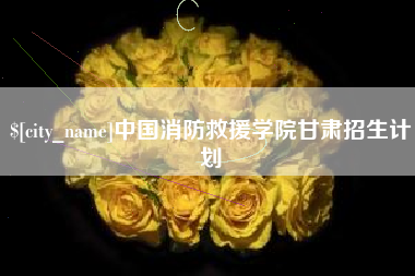 广州中国消防救援学院甘肃招生计划
