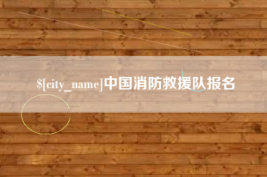 广州中国消防救援队报名
