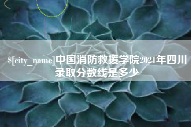 广州中国消防救援学院2021年四川录取分数线是多少