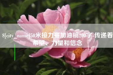 广州50米接力赛加油稿200字-传递着希望、力量和信念