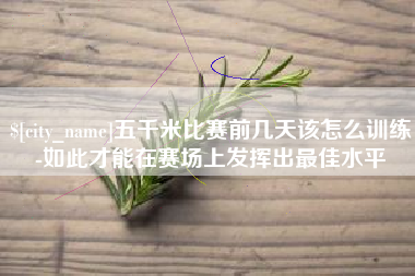 广州五千米比赛前几天该怎么训练-如此才能在赛场上发挥出最佳水平