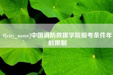 广州中国消防救援学院报考条件年龄限制