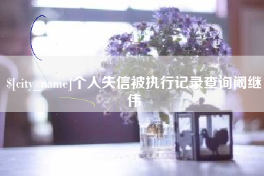 广州个人失信被执行记录查询阚继伟