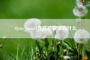 广州九宫格数学叫什么