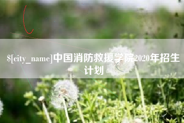 广州中国消防救援学院2020年招生计划