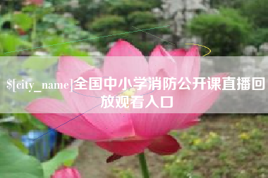 广州全国中小学消防公开课直播回放观看入口