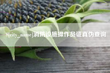 广州消防设施操作员证真伪查询