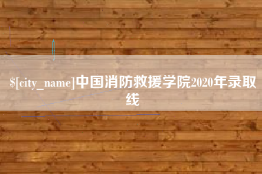广州中国消防救援学院2020年录取线