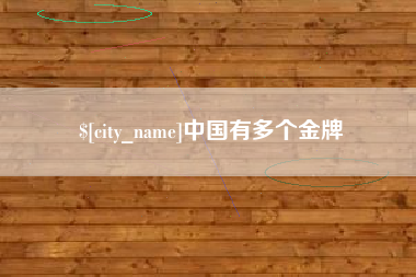 广州中国有多个金牌