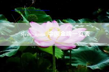 广州中国金牌一览表